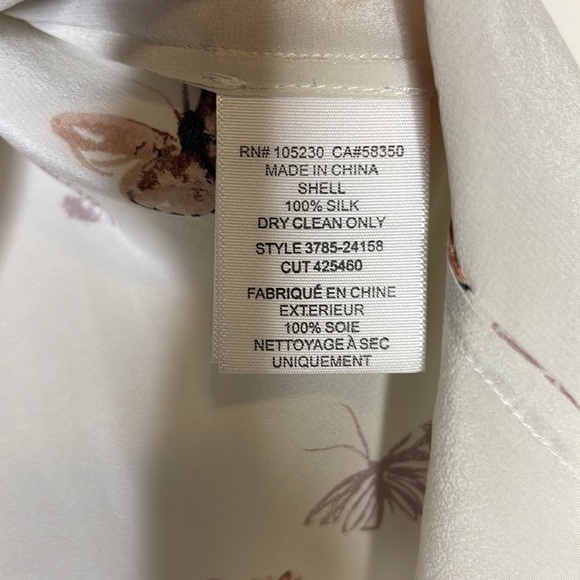 Joie Rubina 🦋 Butterfly 🦋 Print Silk Shirt Size XXS - Picture 6 of 6